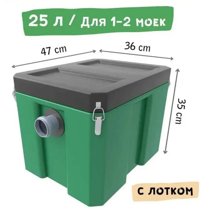 Жироуловитель Биофор Профи 0,5-25 — объём 25 литров, габариты 46 × 36 × 35 см